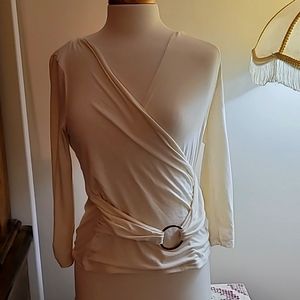 Women's Cream soft pullover jersey top